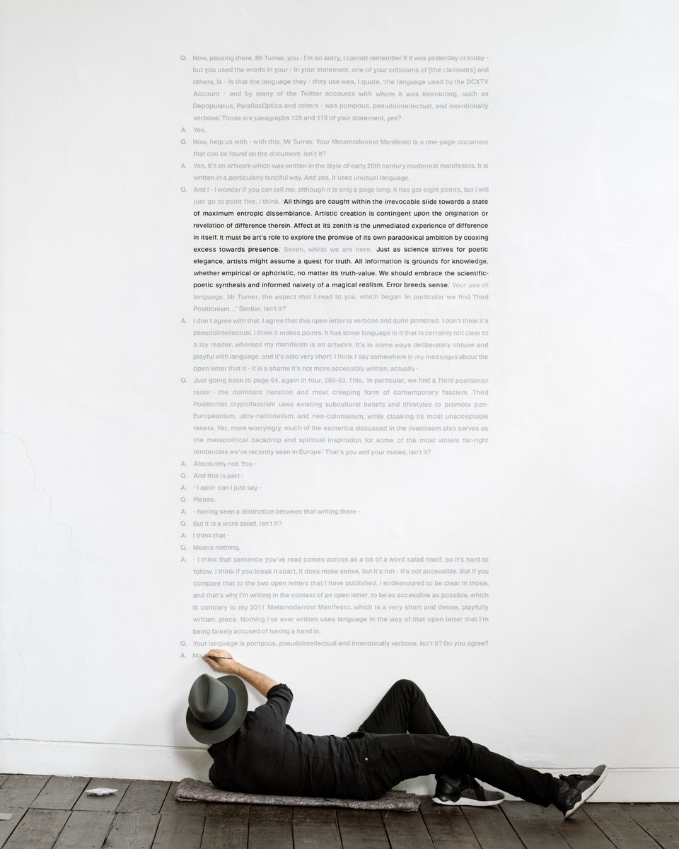 After 28 days spent in the gallery, stencilling, painting, and a great many conversations, my <a href="/BeaconsfieldArt/">Beaconsfield</a>  commission, ‘Cross-examination’, is now complete.

I’d like to thank everyone who came to visit, for the unexpected hugs and tears…