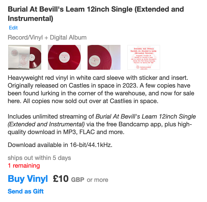 Keith Seatman (@keithseatman) on Twitter photo Doug E Powell/Bellprover <a href="/Douglas_Powell/">Douglas E. Powell</a> have decided to perform an extended version of the 2023 release Burial at Bevill's Leam Live in 2026. Have also found 1 copy of Bevill's Leam 12inch which is now available on Bandcamp. keithseatman.bandcamp.com/album/burial-a… #CastlesinSpace Doug E Powell/Bellprover <a href="/Douglas_Powell/">Douglas E. Powell</a> have decided to perform an extended version of the 2023 release Burial at Bevill's Leam Live in 2026. Have also found 1 copy of Bevill's Leam 12inch which is now available on Bandcamp. keithseatman.bandcamp.com/album/burial-a… #CastlesinSpace