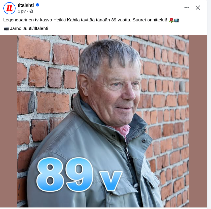Jonnet ei tiedä, mutta onnittelut!
