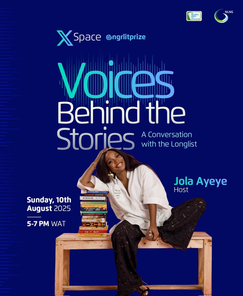 Voices Behind the Stories with Jola Ayeye as host!

The stage is set, the stories are rich, and the authors are ready to talk. Join us for a magical evening of conversation, creativity, and connection with the longlisted authors of The Nigeria Prize for Literature 2025.

Sunday,