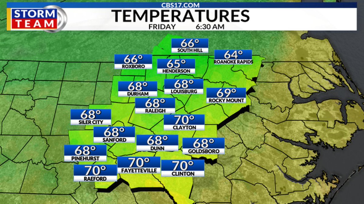 Wes Hohenstein ☀ (@weatherwes) on Twitter photo Here are the temperatures facing you after coffee & heading out the door this morning. Have a great day! Tune into CBS 17 for latest forecast. #ncwx Here are the temperatures facing you after coffee & heading out the door this morning. Have a great day! Tune into CBS 17 for latest forecast. #ncwx