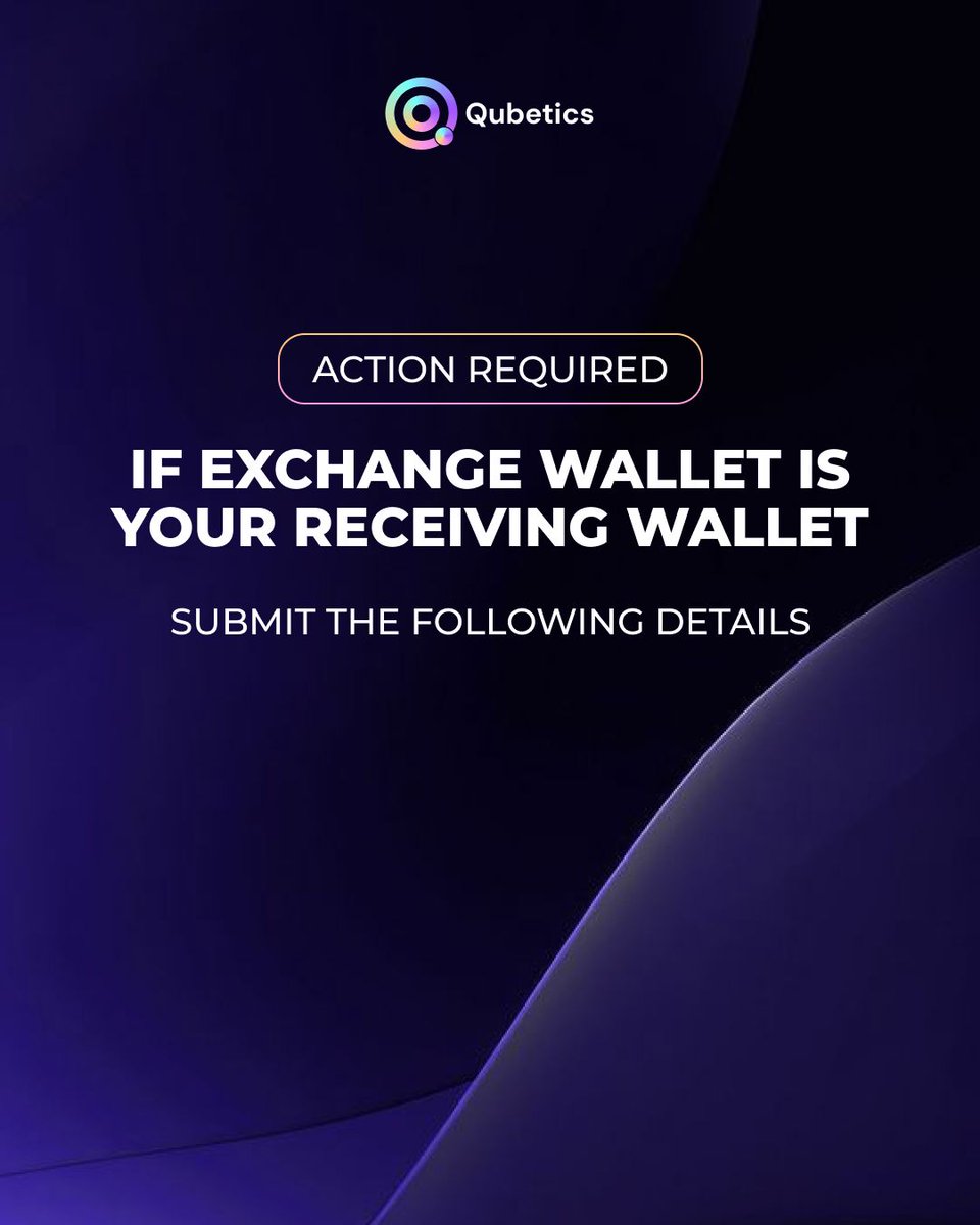 QUBETICS (@qubetics) on Twitter photo 🚨 Important Notice 🚨
If you used an exchange wallet address (e.g., MEXC, LBank, coinstore) as your receiving wallet for the airdrop, please email the following details to support@qubetics.com so we can coordinate with the relevant exchange partner for your token release:
- 🚨 Important Notice 🚨
If you used an exchange wallet address (e.g., MEXC, LBank, coinstore) as your receiving wallet for the airdrop, please email the following details to support@qubetics.com so we can coordinate with the relevant exchange partner for your token release:
-