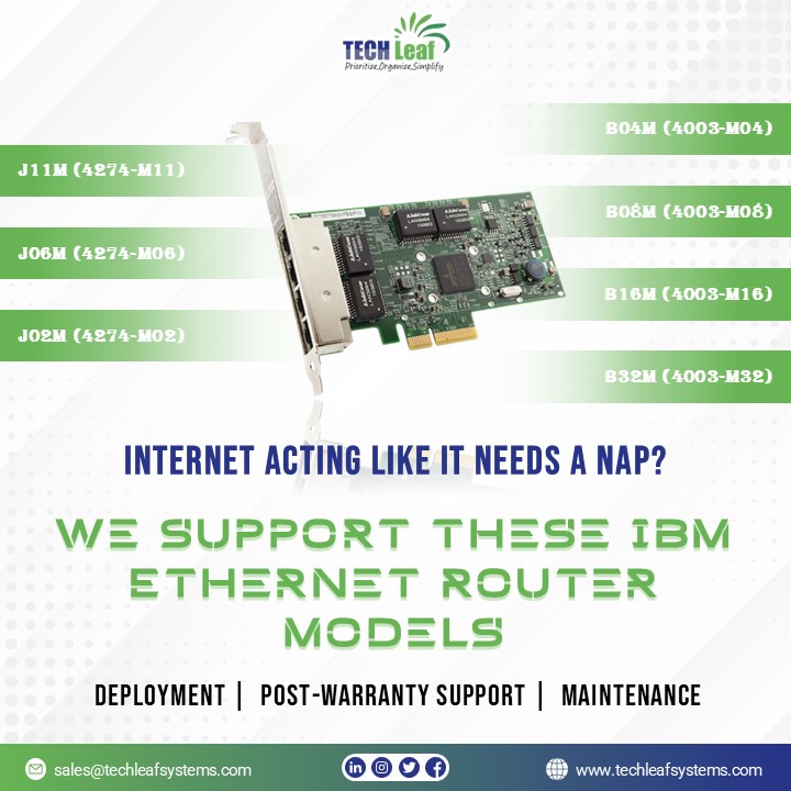 TECHLeafsystem's tweet image. Internet acting like it needs a nap?
We support IBM Ethernet Routers that keep your network strong, stable, and drama-free.
✅ 4003-M04 / M08 / M16 / M32
 ✅ 4274-M02 / M06 / M11
 ✅ Post-warranty support + smooth deployment
sales@techleafsystems.com
#TechLeaf #IBMRouters