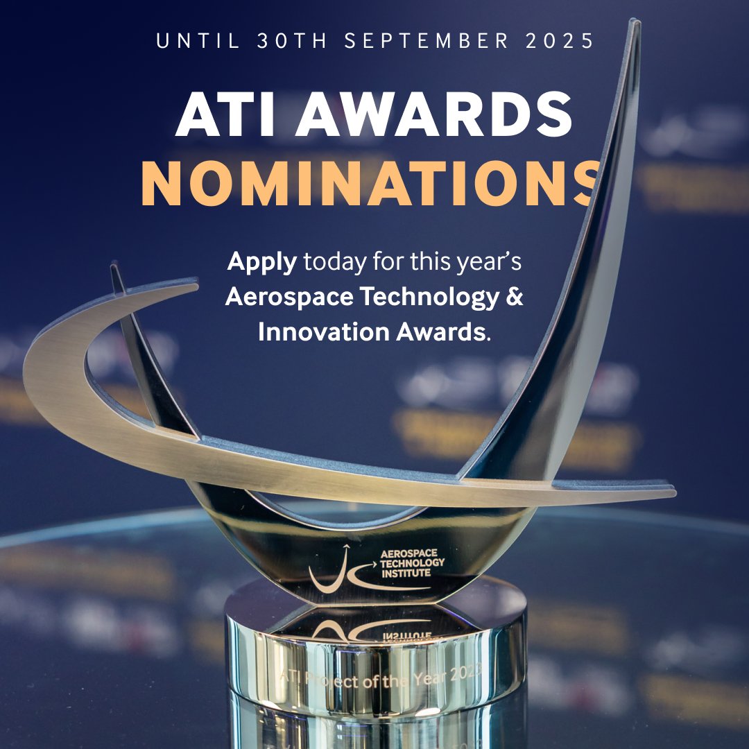 The Aerospace Technology &amp; Innovation Awards are back for 2025!

We can't wait to celebrate the technology pushing aerospace to new heights - join the individuals, teams and organisations trailblazing the way by submitting your entry.

Nominate here: ati.org.uk/awards/