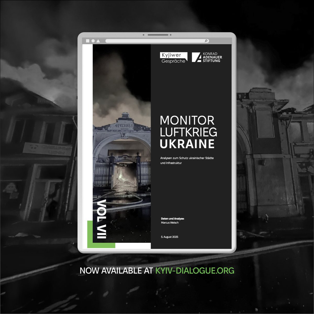 💬 "Nur mit einem strategischen Gesamtansatz aus Luftverteidigung, Technologieförderung, Offensivoperationen und Sanktionen wird Russlands Fähigkeit zur Kriegsführung nachhaltig geschwächt werden."

Monitor Luftkrieg Ukraine Vol. 7 jetzt verfügbar auf: kyiv-dialogue.org/de/news/newsre…