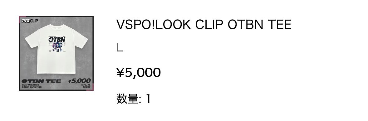 VSPO!LOOK CLIP OTBN TEE XLサイズ