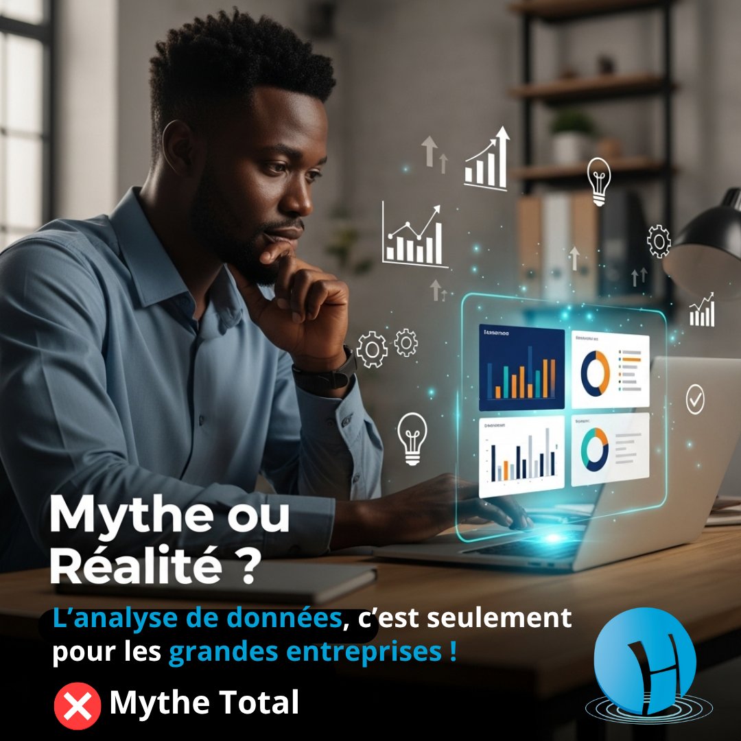 HONOWA6's tweet photo. Mythe ou Réalité ? 
L’analyse de données, c’est seulement pour les grandes entreprises.
 
❌ Mythe total ! Même une TPE peut doubler ses ventes grâce à ça.

Ne prenez plus vos décisions au feeling pendant que vos concurrents pilotent tout avec des tableaux de bord intelligents. https://t.co/SPGPk2sxYN