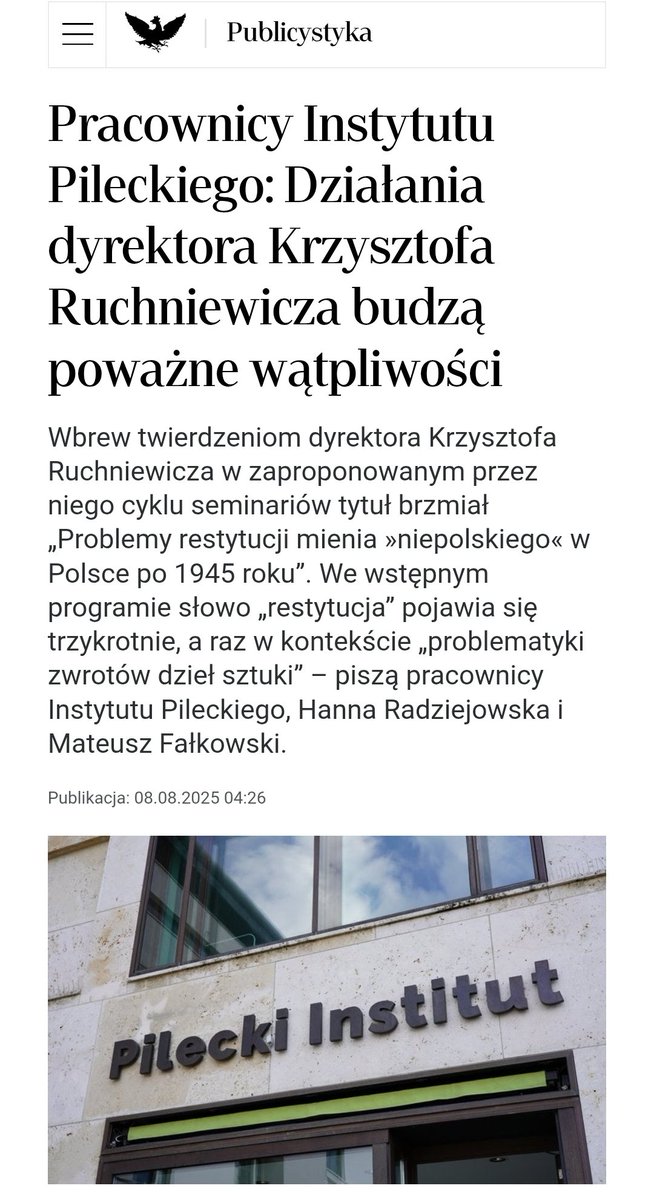 Jan Pawlicki 🇵🇱 (@jan_pawlicki) on Twitter photo W <a href="/rzeczpospolita/">Rzeczpospolita</a> Hanna Radziejowska i Mateusz Fałkowski z berlińskiego oddziału Instytutu Pileckiego dementują kłamstwa Ruchniewicza i Jurgiel-Żyły: seminarium o zwrocie Niemcom dzieł sztuki jednak miało się odbyć👇🏻 W <a href="/rzeczpospolita/">Rzeczpospolita</a> Hanna Radziejowska i Mateusz Fałkowski z berlińskiego oddziału Instytutu Pileckiego dementują kłamstwa Ruchniewicza i Jurgiel-Żyły: seminarium o zwrocie Niemcom dzieł sztuki jednak miało się odbyć👇🏻