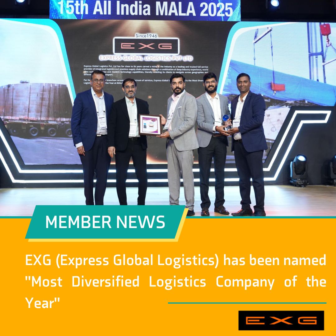 🌟 Celebrating Excellence in Our Network! 🌟
 
We’re delighted to announce that our valued network member Express Global Logistics has been awarded:

 🏆 “Most Diversified Logistics Company of the Year”
 at the 15th All India Maritime &amp; Logistics Awards (MALA) 2025.

#epn25 #exg