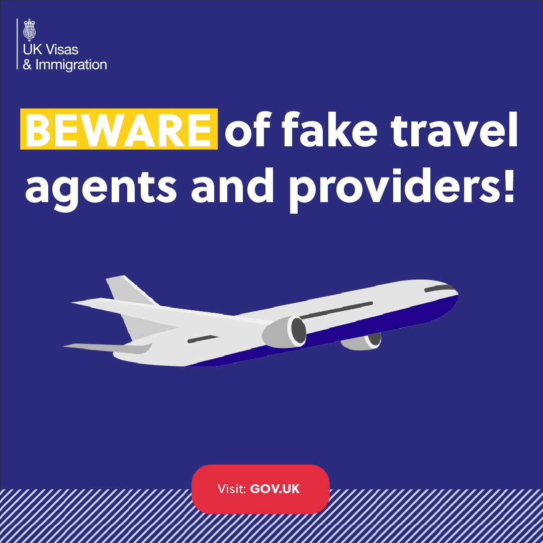 Fake agents may claim they can speed up the UK visa process or may ask for payment into a personal bank account. If you need to use a third-party to help complete your visa application make sure they are genuine and do your research. #DoNotFallForFraud