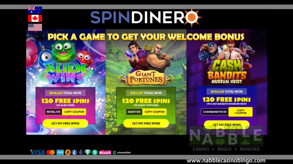 Spin Dinero Casino Bonus Codes | Fast No Limits Crypto Withdrawals | 350%  New Game Bonus with Free Spins https://t.co/mfFheYBfag #casino #slots  #freespins #bonus #CouponCode #casinobonus #SpinDinero