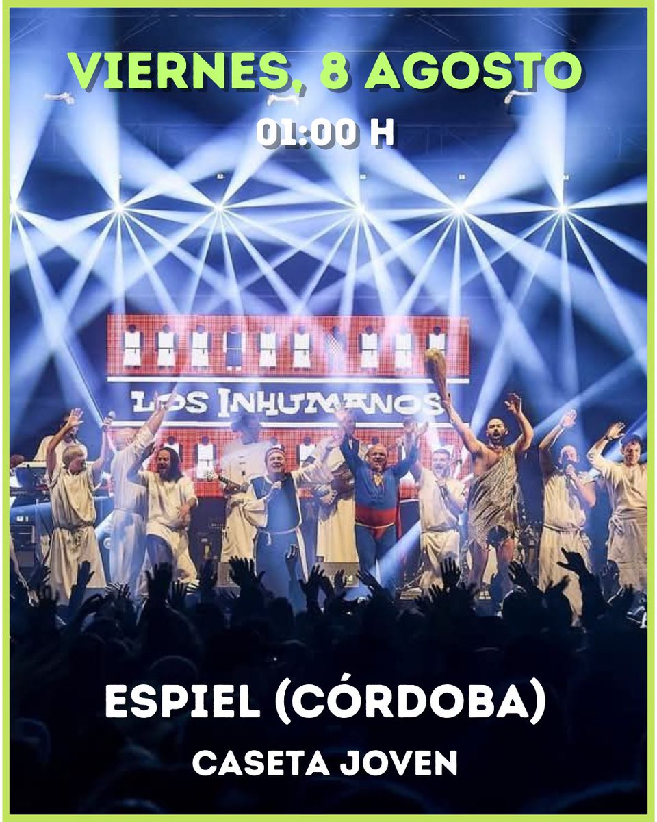 Comenzamos hoy la maratón inhumana!!!!!
Nos vemos esta noche en #Espiel. Que comience la fiesta!!!!
#losinhumanos #Gira2025 #concierto #Cordoba