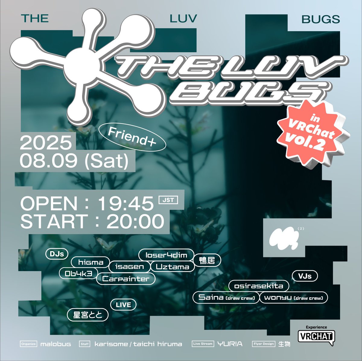 Carpainter (TREKKIE TRAX) (@carpainter_tt) on Twitter photo 今週土曜はVRChatでDJ🔥🔥🔥
THE LUV BUGSのVR回vol.2に出演します
🦠「THE LUV BUGS in VRChat Vol.2」🦠
日程: 8月9日 (Sat)
時間:open 19:45 / start 20:00(JST)
詳細やワールドjoin先などに関しては <a href="/theluvbugs_info/">THE LUV BUGS</a> まで 今週土曜はVRChatでDJ🔥🔥🔥
THE LUV BUGSのVR回vol.2に出演します
🦠「THE LUV BUGS in VRChat Vol.2」🦠
日程: 8月9日 (Sat)
時間:open 19:45 / start 20:00(JST)
詳細やワールドjoin先などに関しては <a href="/theluvbugs_info/">THE LUV BUGS</a> まで