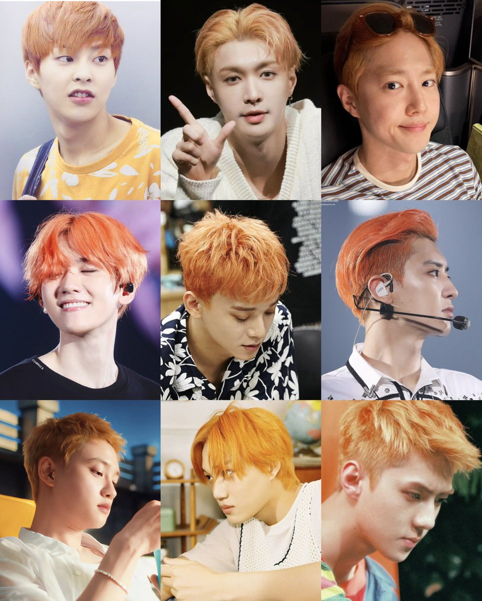 #EXO orange hair team complete - 9/9