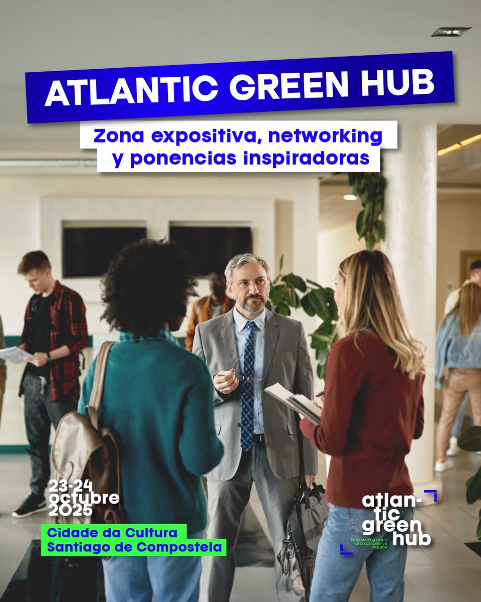 En <a href="/AtlanGreenHub/">Atlantic Green Hub</a> que se celebrará en octubre en Santiago habrá una zona expositiva, networking y ponencias inspiradoras sobre los retos de la circularidad.
<a href="/ViratecGalicia/">Viratec</a> <a href="/AclimaEuskadi/">Aclima</a>
🔗 atlanticgreenhub.com/atlantic/es/gr…