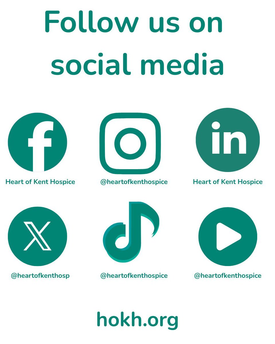 Don’t miss out on the latest news, events, stories and updates from Heart of Kent Hospice!

We are active on your favourite platforms:
⭐ Facebook
⭐ Instagram
⭐ X
⭐ LinkedIn
⭐ Bluesky
⭐ Threads
⭐ TikTok
⭐ YouTube 

#Follow us today and be part of our caring community!