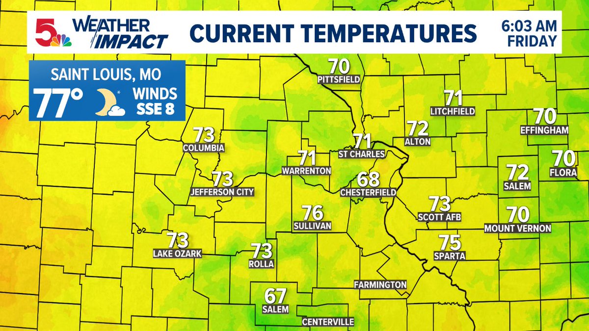 Here's a look at your early morning temps around the #STL area Forecast at ksdk.com/weather #stlwx #ksdkwx