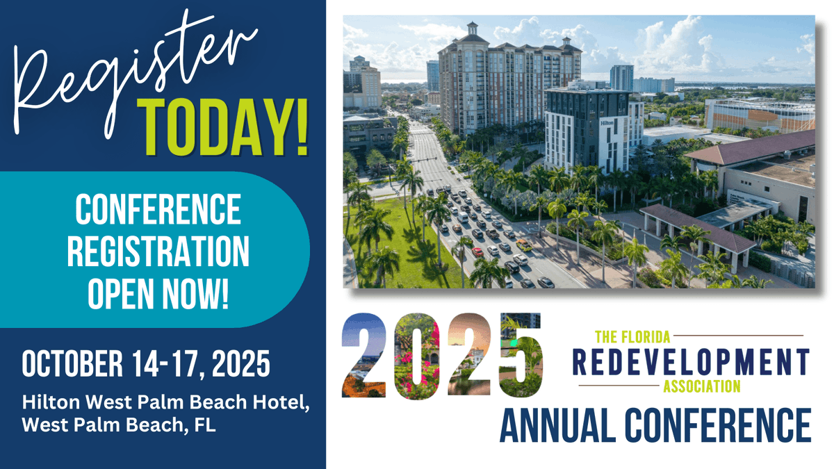 FLRedevel's tweet image. 📅 Save the Date! (and register today!)
Join us for the 2025 FRA Annual Conference — October 14-17 at the Hilton West Palm Beach.
redevelopment.net/2025-annual-co…

#RedevelopmentWorks #Redevelopment #FloridaRedevelopment #FLRedevelopment