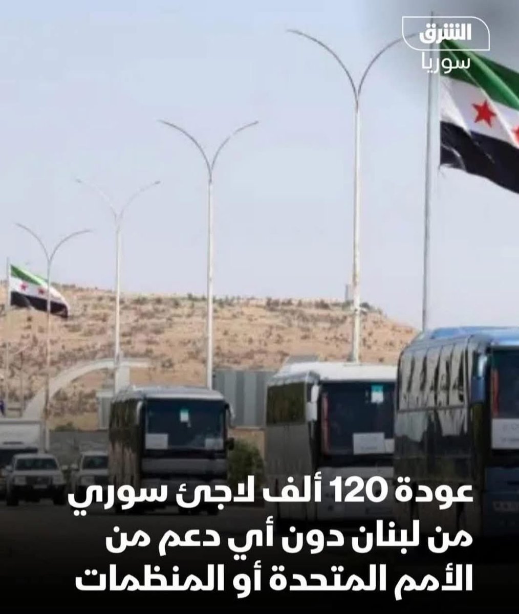 عودة ١٢٠ ألف لاجئ سوري بس من لبنان و لمدنهم وقراهم ومنهم حوالي ٢٧ ألف لاجئ من مدينة حمص واغلبهم لا يملكون منازل تأويهم و منذ التحرير اكثر من مليون لاجئ رجع ع سورية. يجب ان تكون عودة اللاجئين وخدمتهم من الأولويات مع حكومة الجديدة  
#سورية