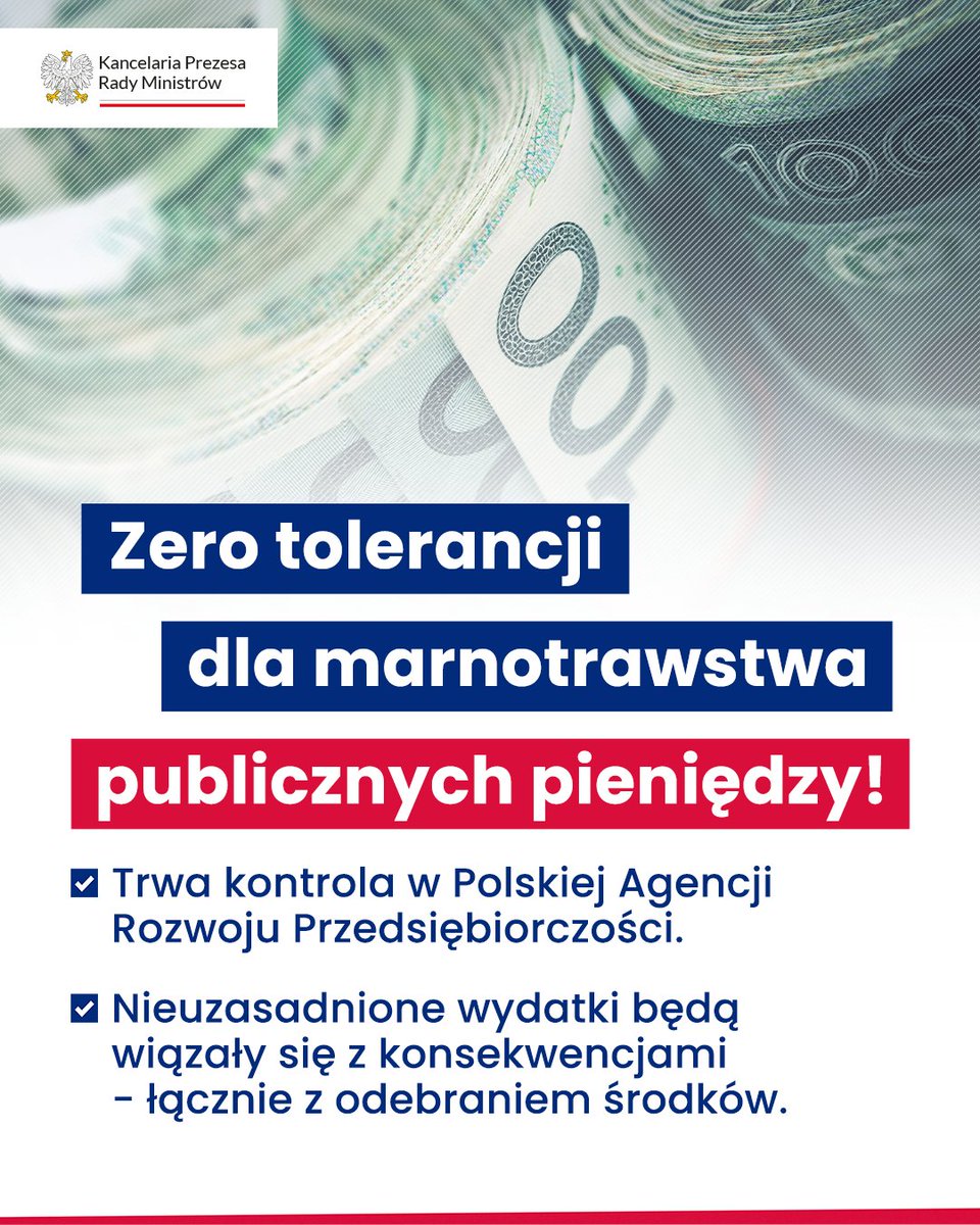 Ani jedna złotówka z KPO nie zostanie zmarnowana. 

📍W Polskiej Agencji Rozwoju Przedsiębiorczości trwa szczegółowa kontrola. 
📍Tam, gdzie wykryjemy nieprawidłowości, decyzje będą podejmowane natychmiast – włącznie z odebraniem środków wszędzie tam, gdzie doszło do nadużyć.