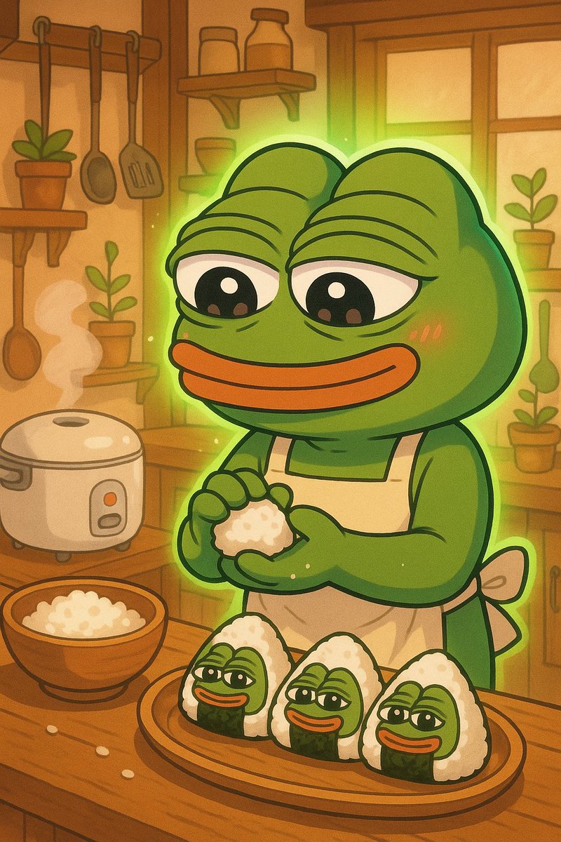 pep_is_love's tweet photo. Cooking up some cozy crypto vibes with Pepe! 👨🍳✨ Whether it’s crafting onigiri or building a bright future, @pepecoinNetwork is all about warmth & community. Dive into the journey at https://t.co/CVV6HkrzbK #Pepecoin #Pep #CryptoKitchen https://t.co/mApxL3dWcz