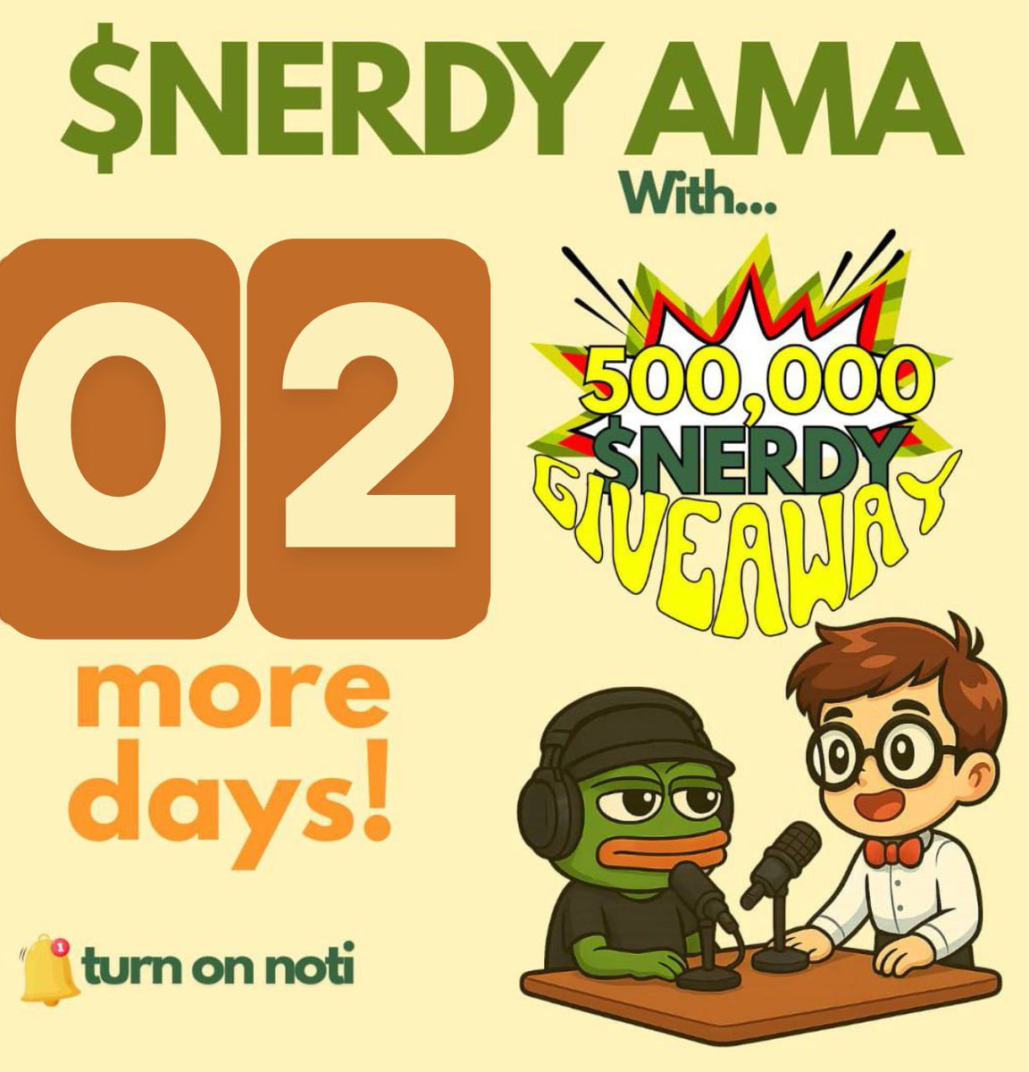 Simply_vikky12's tweet photo. 🚨 2 Days to Go! 🚨 The wait is almost over, Nerdy fam! 🤓🎉 Our Official AMA is happening in just TWO DAYS! 🔥
SUNDAY by 12PM EST 🎁 Giveaways: 200,000 $NERDY prize pool for holders GRAND PRIZE: 500,000 $NERDY!
Make sure you're holding at least 10,000 $NERDY to be eligible! https://t.co/pa8ANqjTTN