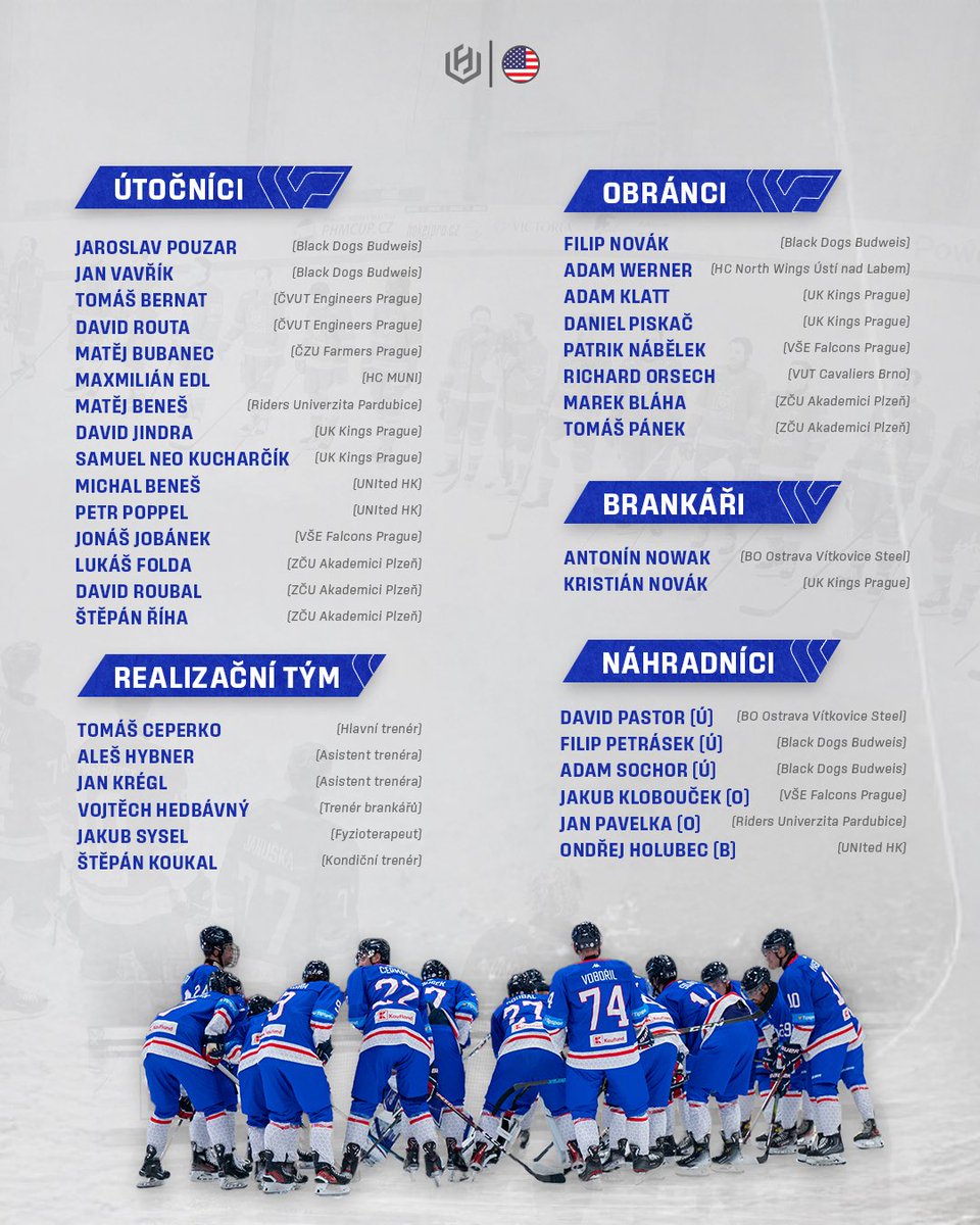 US COLLEGE TOUR: NOMINACE JE TADY! 🇺🇸🔥
Po víkendovém kempu vybral Tomáš Ceperko a jeho trenérský tým hráče, kteří zamíří do Ameriky.
➡️👀

💬 Kdo podle vás zazáří? 

#univerzitnihokej | #czechuniversityselect 🇨🇿