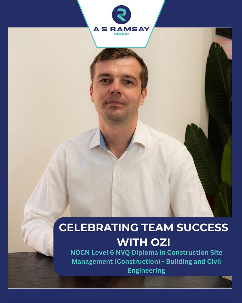 Congratulations to Ozi for achieving his NOCN Level 6 NVQ Diploma in Construction SIte Management (Construction) - Building and Civil Engineering qualification! A fantastic achievement 👏👍