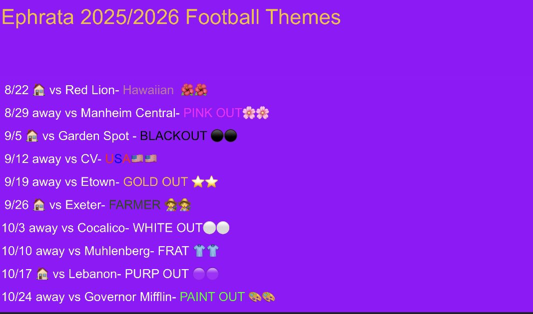 📞CALLING ALL MANIACS📞 FIRST FOOTBALL GAME IS 2 WEEKS OUT‼️‼️ THESE ARE OUR 25/26 THEMES🏈🏈