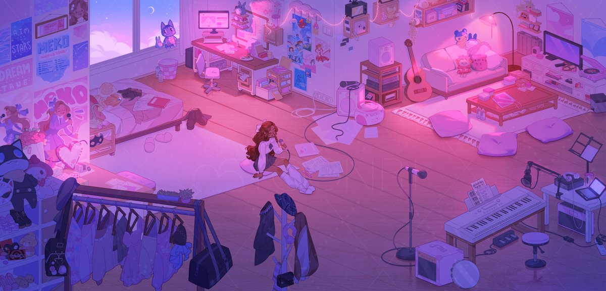 Complex illust #VGenComms I got to work on for @/bunniibytez 🩷💜 They were the sweetest ever T_T