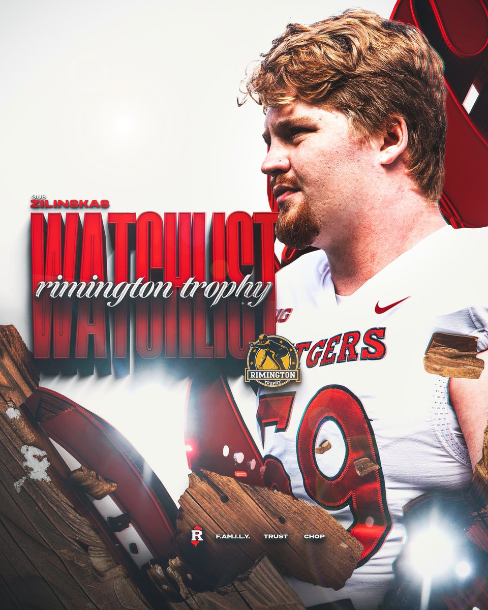 Rutgers Football ๐ช (@rfootball) on Twitter photo Gus Zilinskas has been named to the Rimingtonย Trophy watch list.
The award is given to the most outstanding center.
<a href="/rimingtontrophy/">Rimington Trophy</a> | #CHOP Gus Zilinskas has been named to the Rimingtonย Trophy watch list.
The award is given to the most outstanding center.
<a href="/rimingtontrophy/">Rimington Trophy</a> | #CHOP