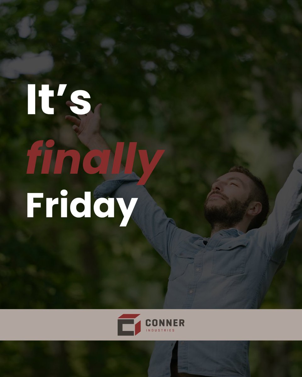 Happy Friday from the Conner team! We know the #manufacturing world never really stops, but we also believe in taking time to recharge. 

We hope your weekend includes a little downtime and a lot of well-earned rest. You've earned it. 💪

 #HappyFriday #WorkLifeBalance
