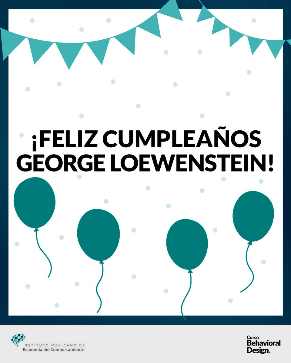 ecomportamiento's tweet image. 🎂 Celebramos a uno de los grandes referentes de la economía del comportamiento. George Loewenstein.

🧠 Sus ideas han influido en campos como la salud, las finanzas, el diseño de políticas públicas y la psicología del consumidor.

#GeorgeLoewenstein #BehavioralDesign