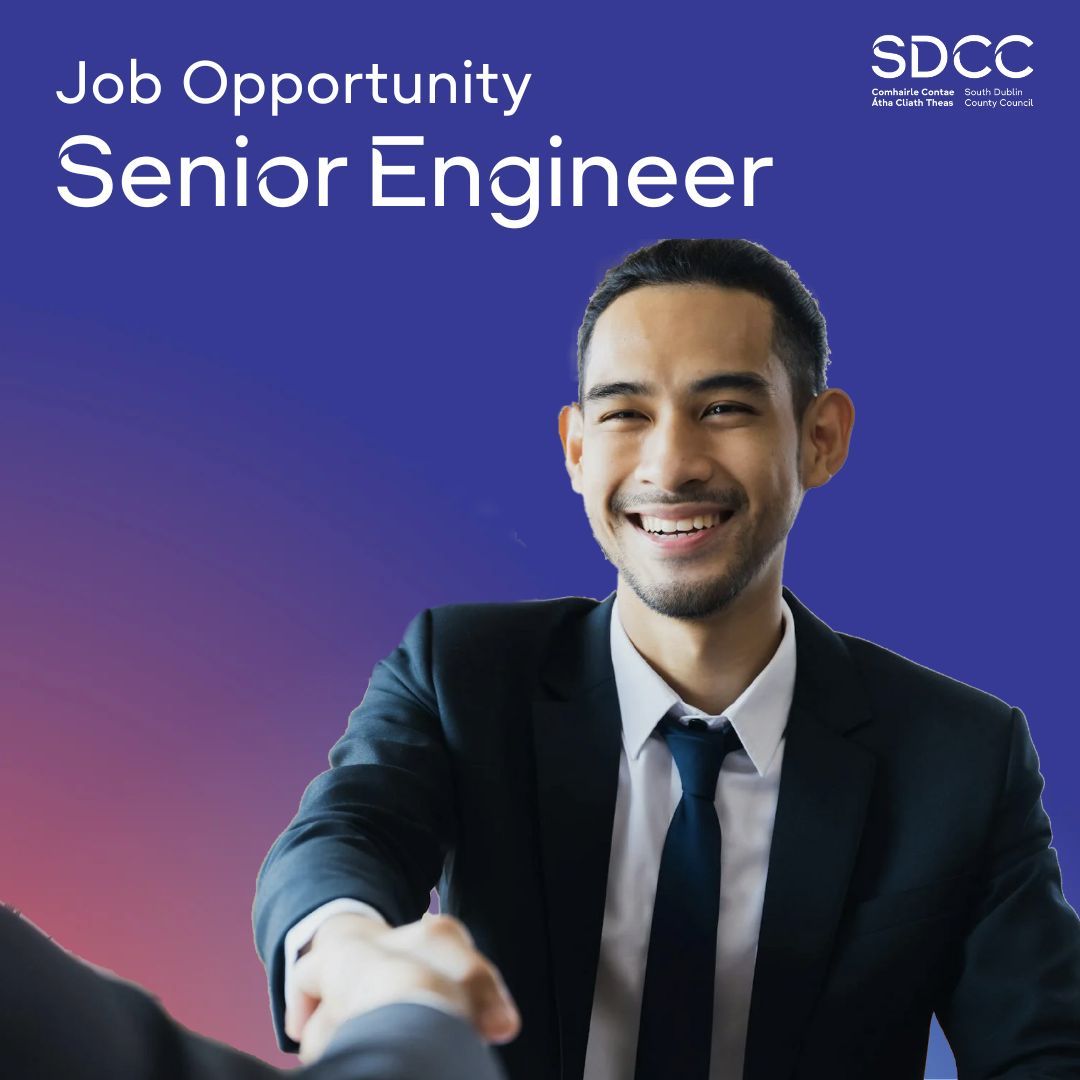 South Dublin County Council (@sdublincoco) on Twitter photo SDCC are currently hiring for the role of Senior Engineer.
This is a great opportunity to join a local authority at a time of transformation and innovation. Reporting to a Director of Service, the Senior Engineer is charged with the efficient management, direction and SDCC are currently hiring for the role of Senior Engineer.
This is a great opportunity to join a local authority at a time of transformation and innovation. Reporting to a Director of Service, the Senior Engineer is charged with the efficient management, direction and