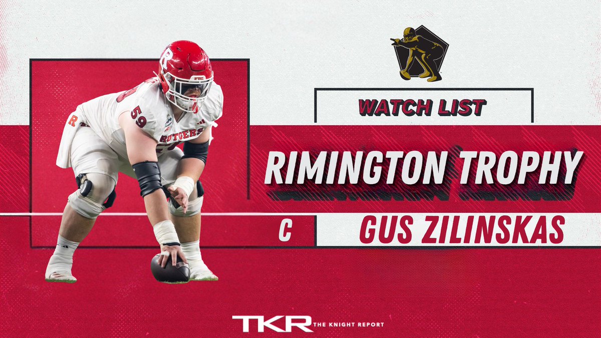Rutgers Scarlet Knights | The Knight Report (@rutgersrivals) on Twitter photo Rutgers Football offensive lineman Gus Zilinskas (<a href="/zilinskas85/">Gus Zilinskas</a>) has been named to the 2025 <a href="/rimingtontrophy/">Rimington Trophy</a> watch list.
👉 on3.com/sites/the-knig… Rutgers Football offensive lineman Gus Zilinskas (<a href="/zilinskas85/">Gus Zilinskas</a>) has been named to the 2025 <a href="/rimingtontrophy/">Rimington Trophy</a> watch list.
👉 on3.com/sites/the-knig…