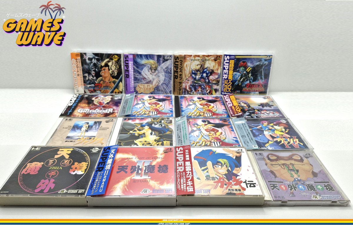 On termine la semaine avec ce sublime arrivage de jeux PC Engine CDROM 🔥
➡️Winds of Thunder Sylphia, Valis 1/2/3/4, Macross, 
Götzendiener, Tengai Makyô Ziai, Kabukiden &amp; le légendaire Tengai Makyô II  Manji Maru❤️
DISPO⤵️
gameswave.com/list.php?cat=r…

#Retrogaming #PCEngine