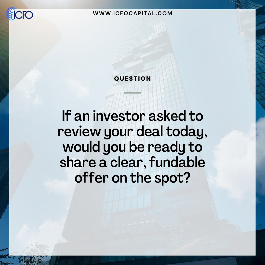 icfo_capital's tweet image. At iCFO Capital Global, we help you structure, align, and present your offer the right way.

📷 Book your Equity Strategy Session: icfocapital.com/r/5M7

#StartupFunding #InvestorReady #EquityCapital #iCFOCapital #VentureReady