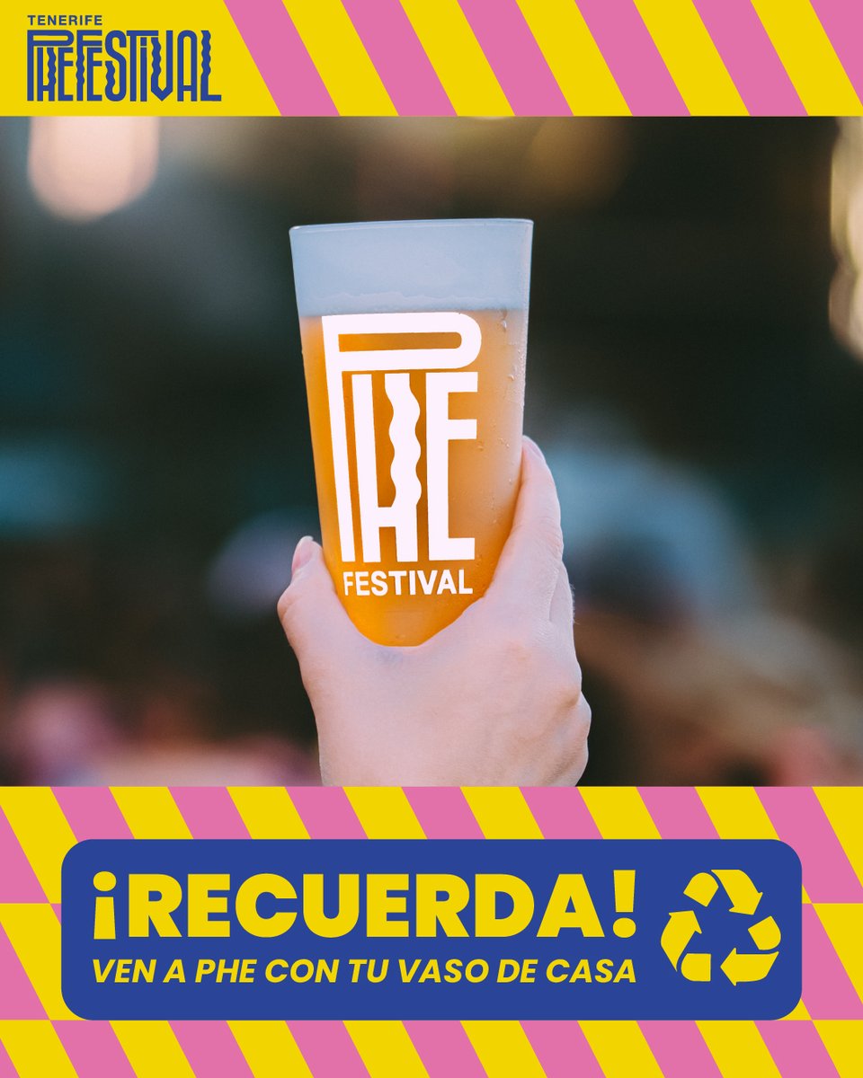 ¡Esta tarde nos vemos en la inauguración de #PHEGALLERY! Y tendremos barra para brindar 🍹 ✌🏻Seguro que todavía tienes en casa tu vaso del #PheFestival… 
Tráelo y úsalo en nuestras barras: nosotros te servimos encantados y juntos reducimos residuos. ♻️