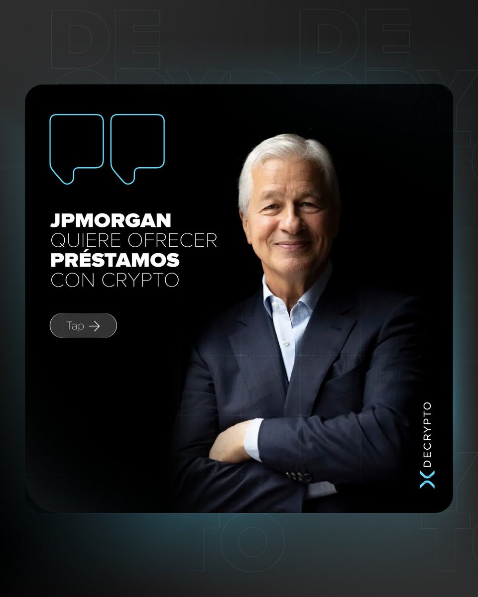 💼 JPMorgan planea ofrecer préstamos con Bitcoin… algún día. 🚀 En Decrypto  podés hacerlo hoy: ✓ USDT en minutos. ✓ BTC como garantía. ✓ 100 % digital,  sin trabas. 📲 https://t.co/XJq3KhIKcx #PréstamosCrypto #Decrypto #Bitcoin