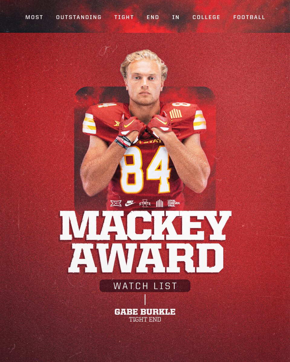 Yessir Gabe🫡

<a href="/GabeBurkle/">Gabe Burkle</a> has been named to the <a href="/JohnMackeyAward/">John Mackey Award</a> watch list! 👀