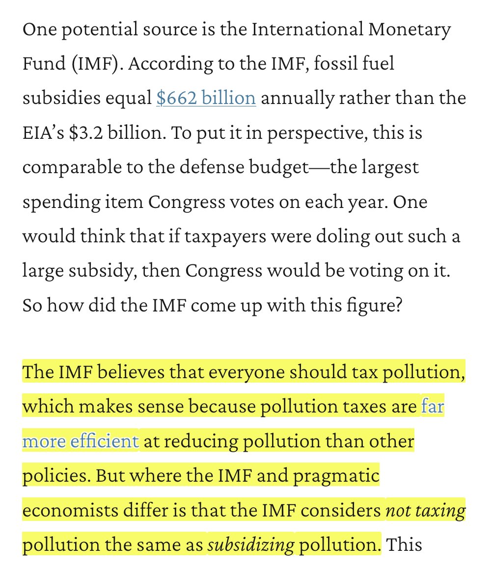 Alec Stapp (@alecstapp) on Twitter photo Had no idea this is how the "massive government subsidies for fossil fuels" number was being calculated Had no idea this is how the "massive government subsidies for fossil fuels" number was being calculated