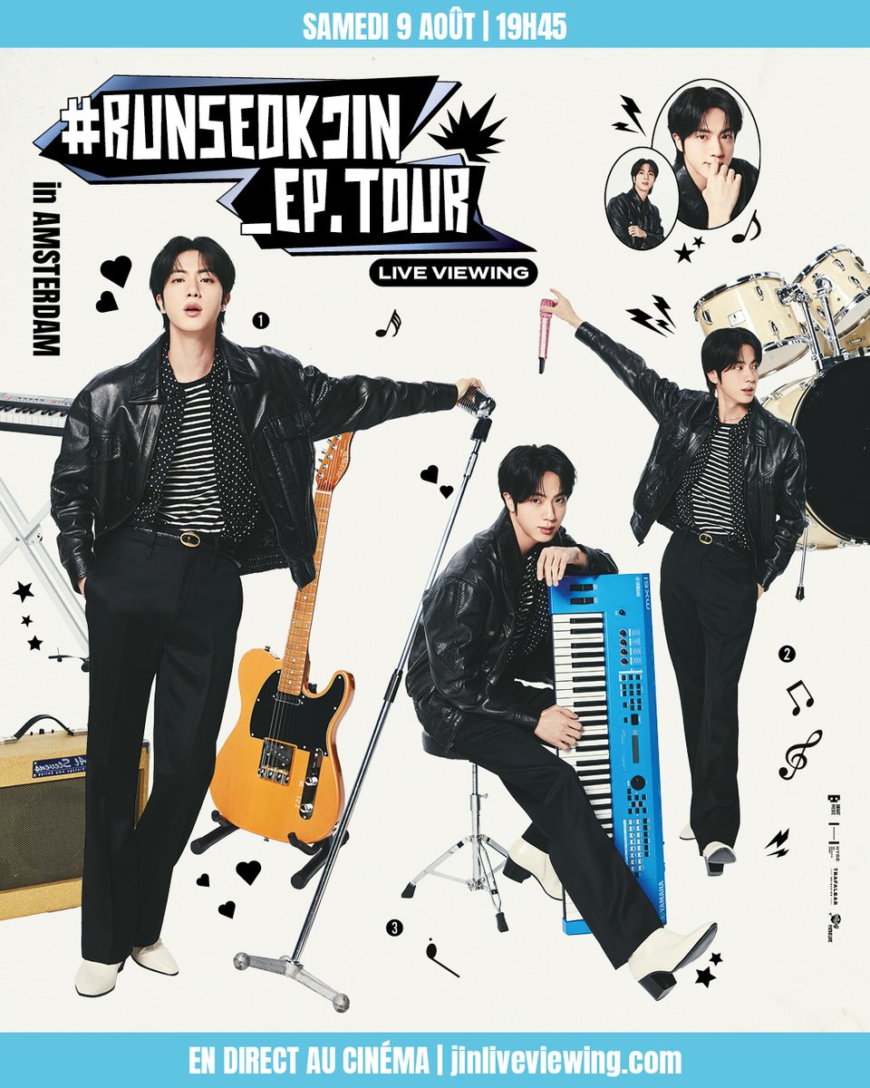De Goyang au Japon, en passant par l’Amérique du Nord jusqu’à l’Europe, Jin entreprend un voyage pour retrouver son ARMY bien-aimé à l’occasion de sa première tournée solo
Vivez l’expérience de la musique et des performances de Jin lors de son concert le samedi 9 août en direct