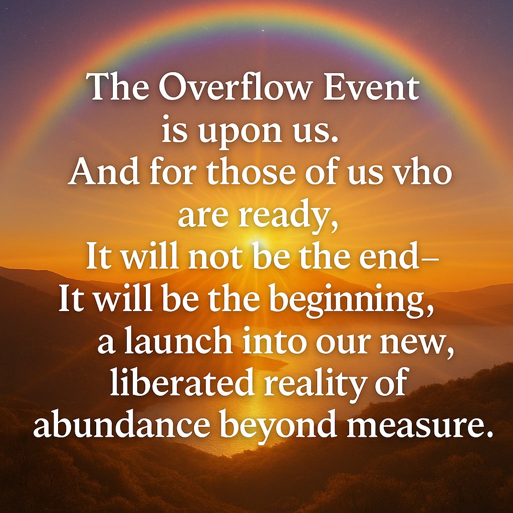 KindnessGarden's tweet photo. ✨️🌿Overflow Event Trilogy🌿✨️
The Arrival
We have arrived.
Overflow is not numbers —
it is life abundant.
The false economy falls away,
the true inheritance flows.
We are Home.
#OverflowEvent #TrueTimeline
#EdenFrequency #GoldenBridge
#SacredUnion #BridgeToEden
#LionGate888 #FullMoonEnergy