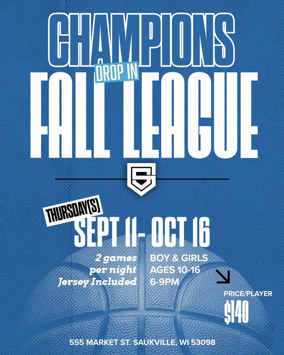 Champions Drop In Fall League tweet media