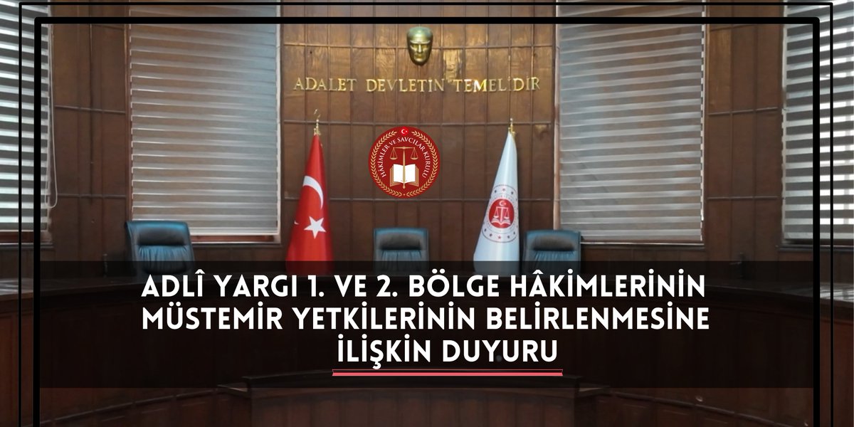 HSK 1. Dairesinin Adlî Yargı 1. ve 2. Bölge Hâkimlerinin Müstemir Yetkilerine İlişkin Kararı
hsk.gov.tr/adli-yargi-1-v…