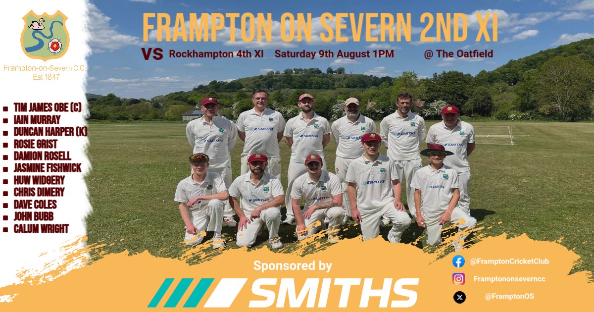 Frampton on Severn Cricket Club (@framptonos) on Twitter photo Weekend Line ups are in.
1s travel to <a href="/FairfordCc/">Fairford CC</a> 
2s host <a href="/RockhamptonRams/">Rockhampton CC</a> 
<a href="/theGlosCL/">GCL</a> 
#LetsGo Weekend Line ups are in.
1s travel to <a href="/FairfordCc/">Fairford CC</a> 
2s host <a href="/RockhamptonRams/">Rockhampton CC</a> 
<a href="/theGlosCL/">GCL</a> 
#LetsGo