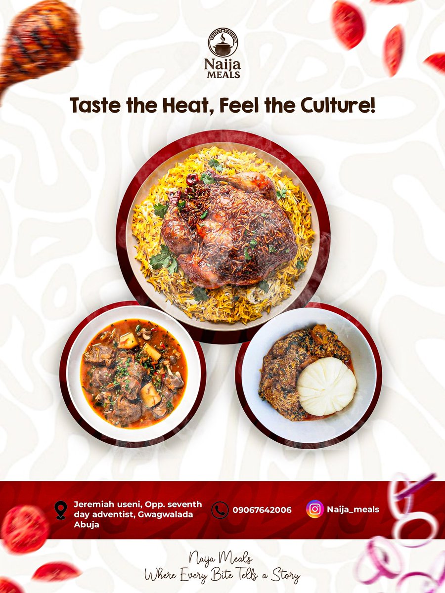MEDU_STUDIOS's tweet photo. Friday mood: Serving spicy designs & happy clients π
Just wrapped this rich flyer for Naija Meals culture, flavor & class in one!
Design that hits different ππ²
#MeduGraphics #FridayVibes #ClientWork #NaijaMeals #FlyerDesign #WeekendMood #DesignWithFlavor #VisualStorytelling https://t.co/R8tPlc3ID2
