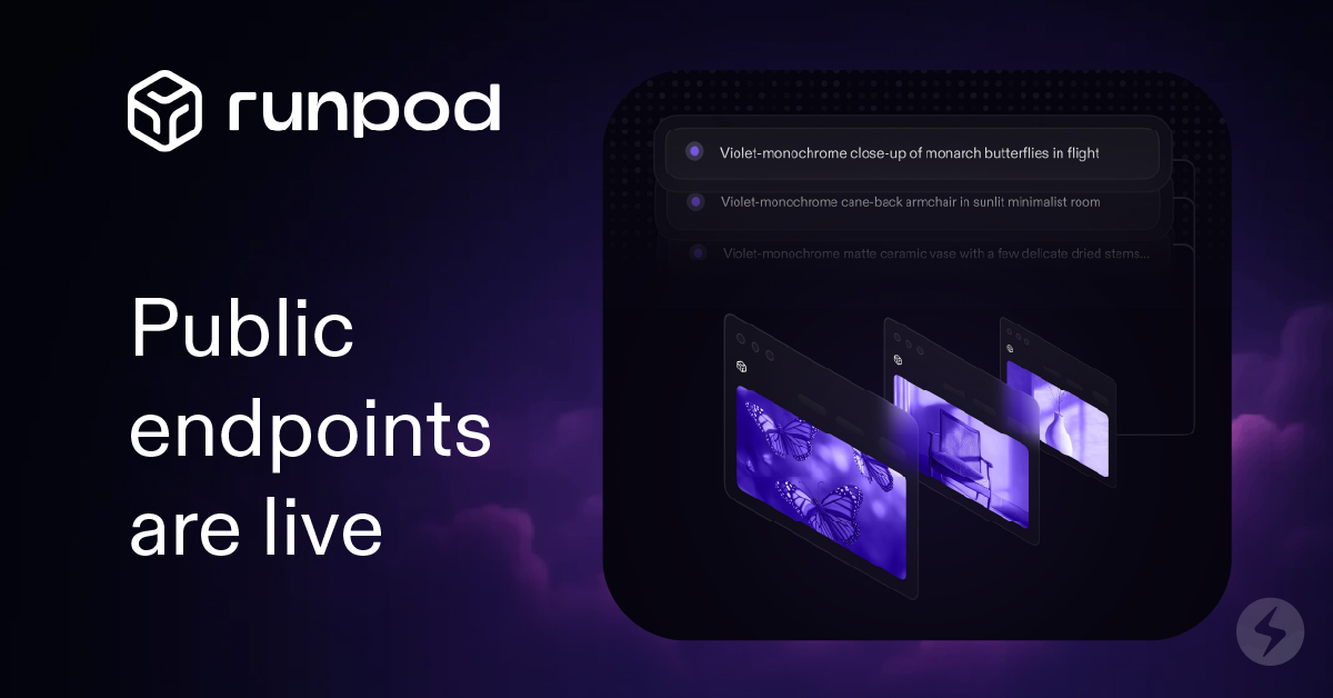 slickmedia's tweet image. Public endpoints are live on @runpod_io, giving you production-ready access to the latest #AI models via simple #APIcalls. #Runpod is the all-in-one cloud platform to train, fine-tune, and deploy AI effortlessly url.slickmedia.io/runpod