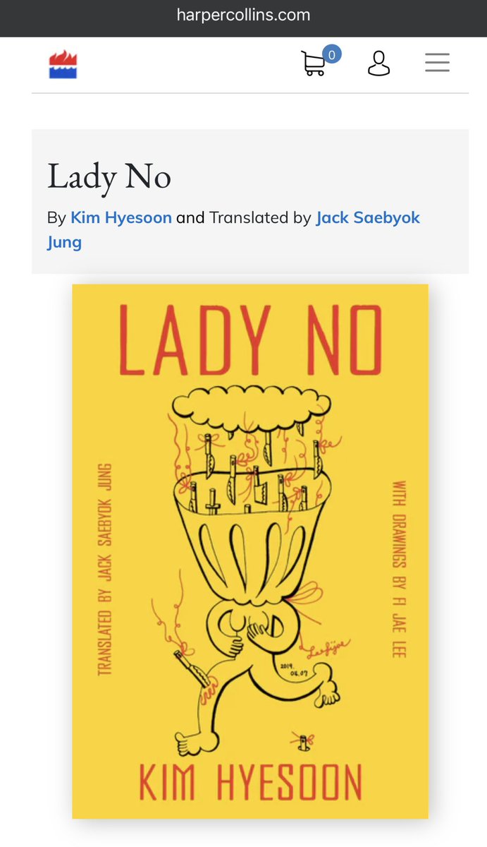 Jack Saebyok Jung 정새벽 (@daybreakjung) on Twitter photo Thrilled to share “Lady No” by <a href="/PoetKimHyesoon/">KimHyesoon 김혜순시인</a>—with drawings by <a href="/fijaelee2/">fi jae lee, 이피</a>—179 pieces spanning journals, aphorisms, recipes & reflections on a national tragedy. Surreal, visceral, and searing with humor & rage.
Out Apr 14, 2026 from <a href="/eccobooks/">Ecco</a>. Preorder: harpercollins.com/products/lady-… Thrilled to share “Lady No” by <a href="/PoetKimHyesoon/">KimHyesoon 김혜순시인</a>—with drawings by <a href="/fijaelee2/">fi jae lee, 이피</a>—179 pieces spanning journals, aphorisms, recipes & reflections on a national tragedy. Surreal, visceral, and searing with humor & rage.
Out Apr 14, 2026 from <a href="/eccobooks/">Ecco</a>. Preorder: harpercollins.com/products/lady-…