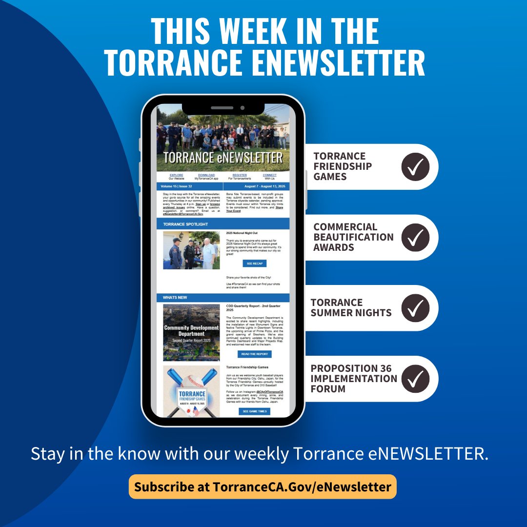 City of Torrance (@torranceca) on Twitter photo Join us in welcoming youth baseball players from our Friendship City, Oshu, Japan, for the Torrance Friendship Games—proudly hosted alongside <a href="/310bsbl/">310 BASEBALL</a>! Learn more in this week’s eNewsletter: conta.cc/45nk7z1. #TorranceCA #Newsletter Join us in welcoming youth baseball players from our Friendship City, Oshu, Japan, for the Torrance Friendship Games—proudly hosted alongside <a href="/310bsbl/">310 BASEBALL</a>! Learn more in this week’s eNewsletter: conta.cc/45nk7z1. #TorranceCA #Newsletter